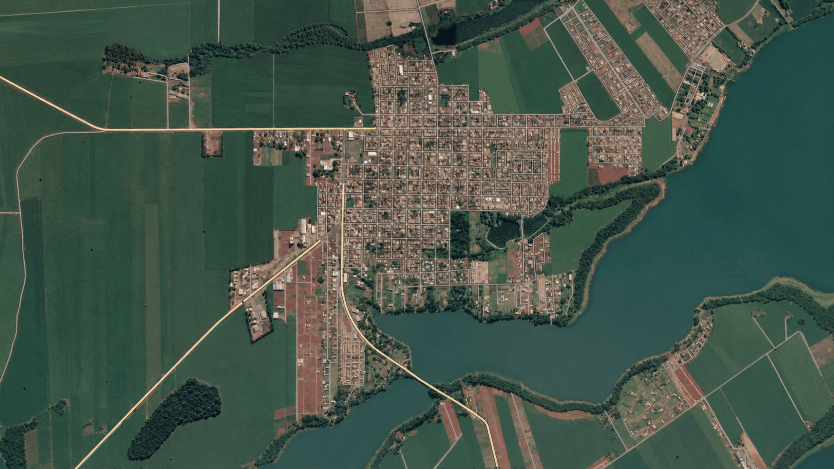 Mapa satélite limpo usado na demonstração de rastreamento veicular